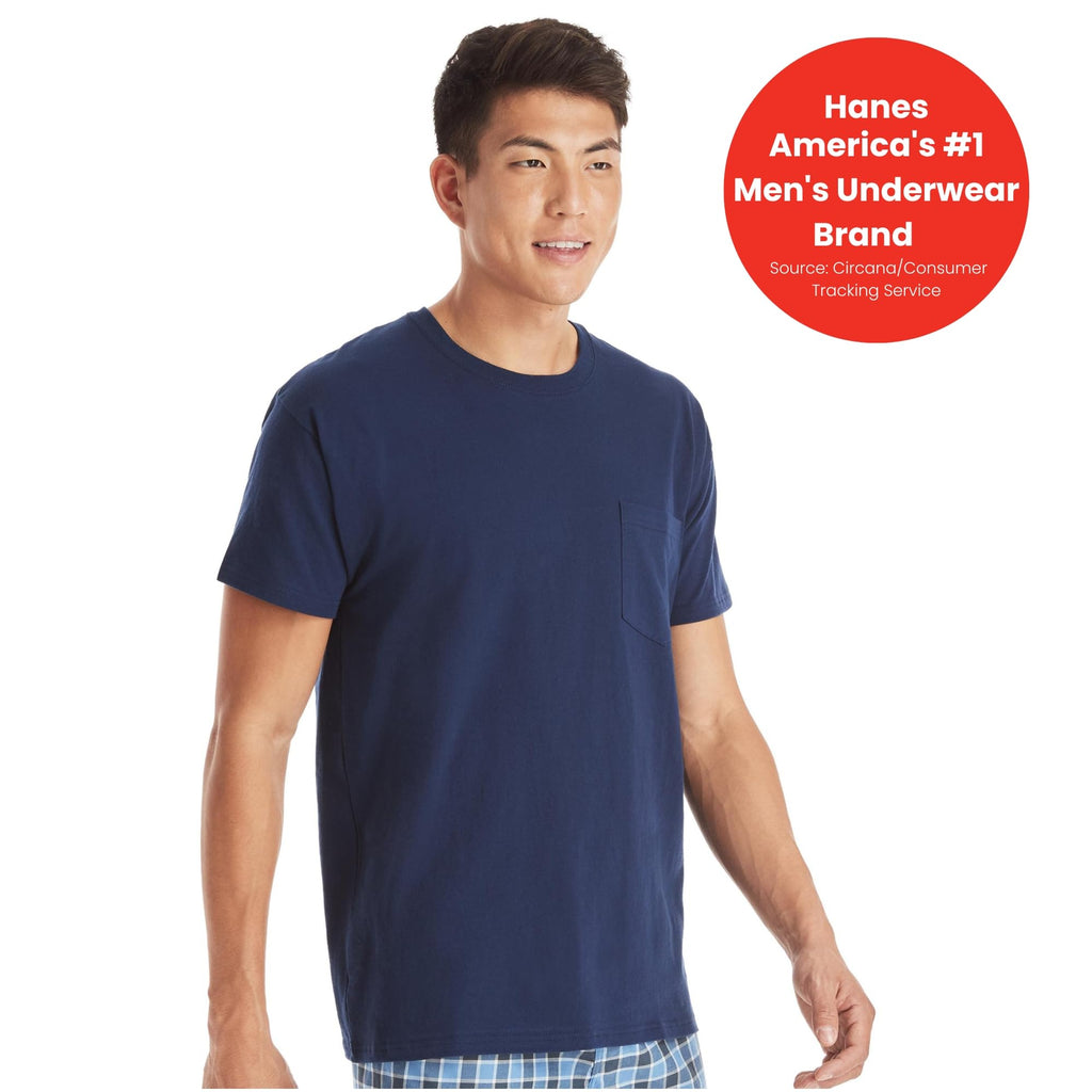 Hanes Men's Pocket T-Shirts - 6-Pack - Cotton Crewneck Tees