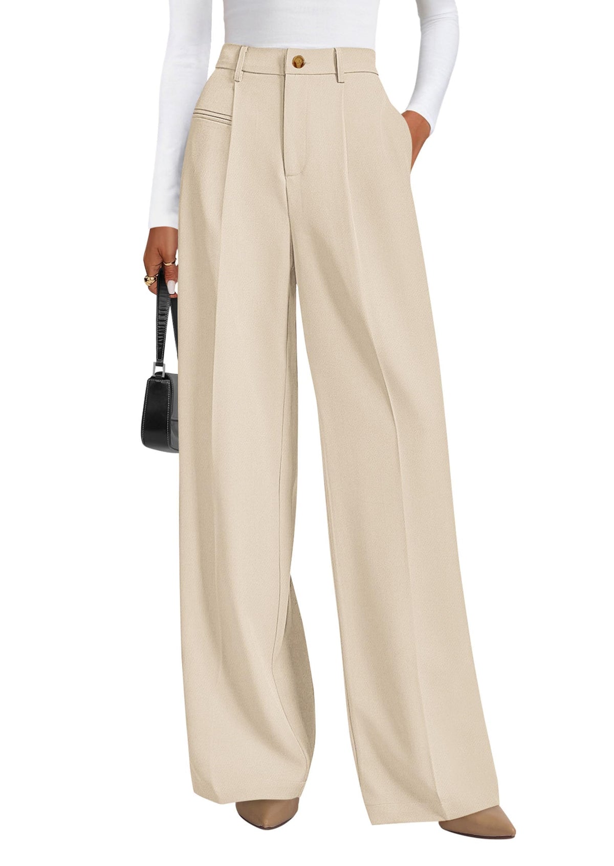 PRETTYGARDEN Women's Tailored Wide Leg Work Dress Pants