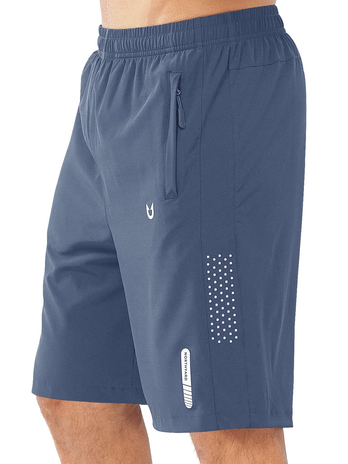 NORTHYARD Men's Athletic Running Shorts Gym Workout 7"/9"/5" Zipper Pockets