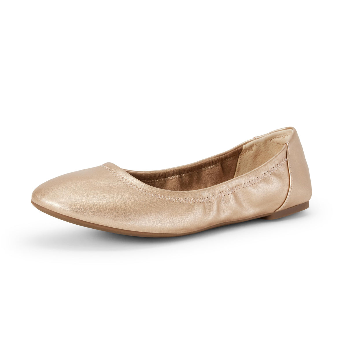 Amazon Essentials Women's Comfortable Round Toe Ballet Flats, Cushioned Memory Foam