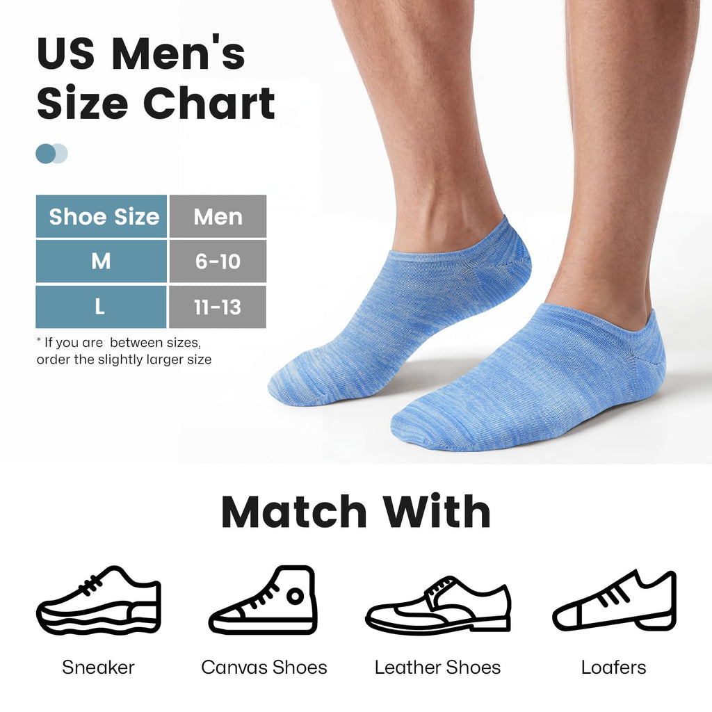 wernies No Show Socks Men, Low Cut Ankle Short Casual Non Slip Socks