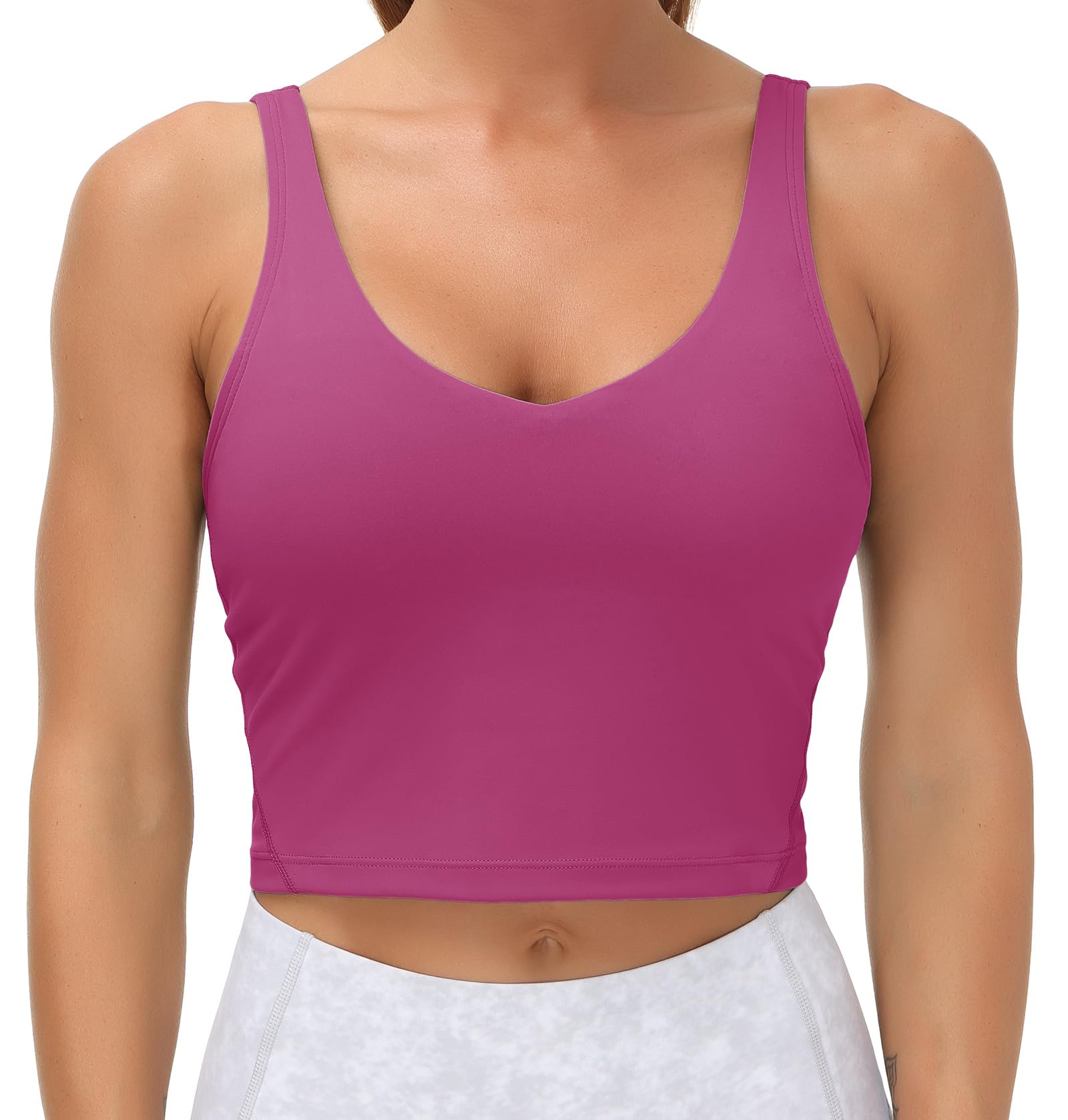 THE GYM PEOPLE Women’s Longline Sports Bra Wirefree Padded Medium Support Yoga Bras Gym Running Workout Tank Tops