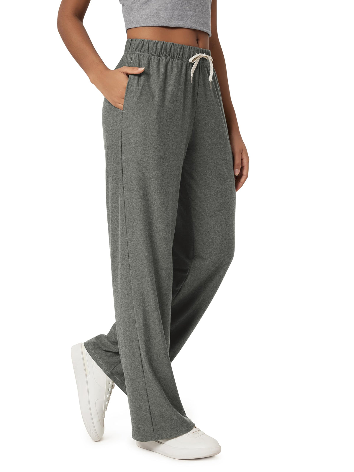 ODODOS Women's Straight Leg Pants Ultra Soft odSTRATUM Tech Relaxed Casual Pajama Lounge Pants with Pockets-27/29/31 Inseam