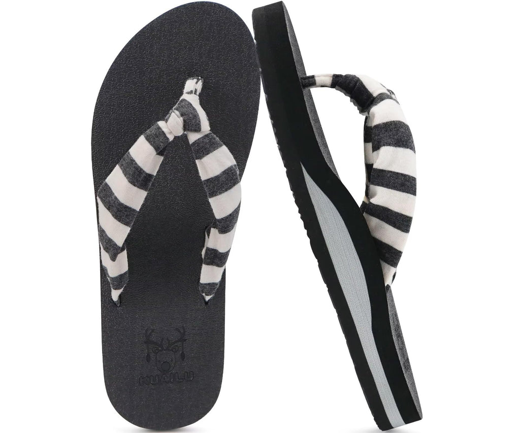 KuaiLu Flip Flops for Women with Arch Support Summer Beach Thong Sandals