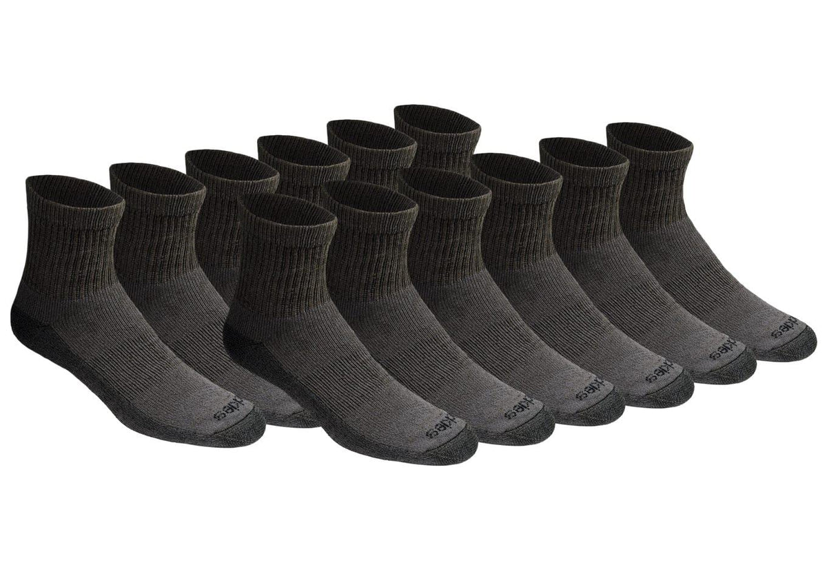 Dickies Men's Dri-Tech Moisture Control Quarter Socks, Available in M-XXL (6, 12, 18 Pairs)
