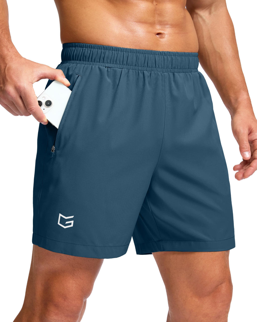 G Gradual Men's Athletic Running Shorts with 2 Zipper Pockets 7"/ 5"/ 9"