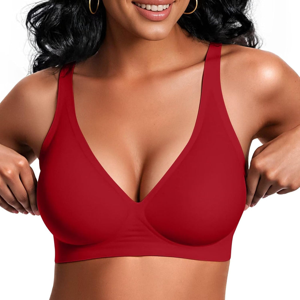 Vertvie Wireless Jelly Bras Push Up Plunge Seamless Supportive