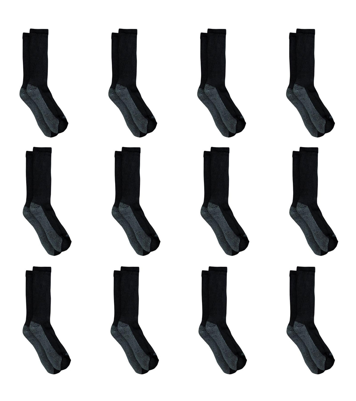Dickies Men's Dri-tech Original Moisture Control Crew Socks, Available in M-xxl (6, 12, 18 Pairs)