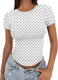 Trendy Queen Womens Fitted Short Sleeve Shirt Buttery Soft Top Stretchy Tee