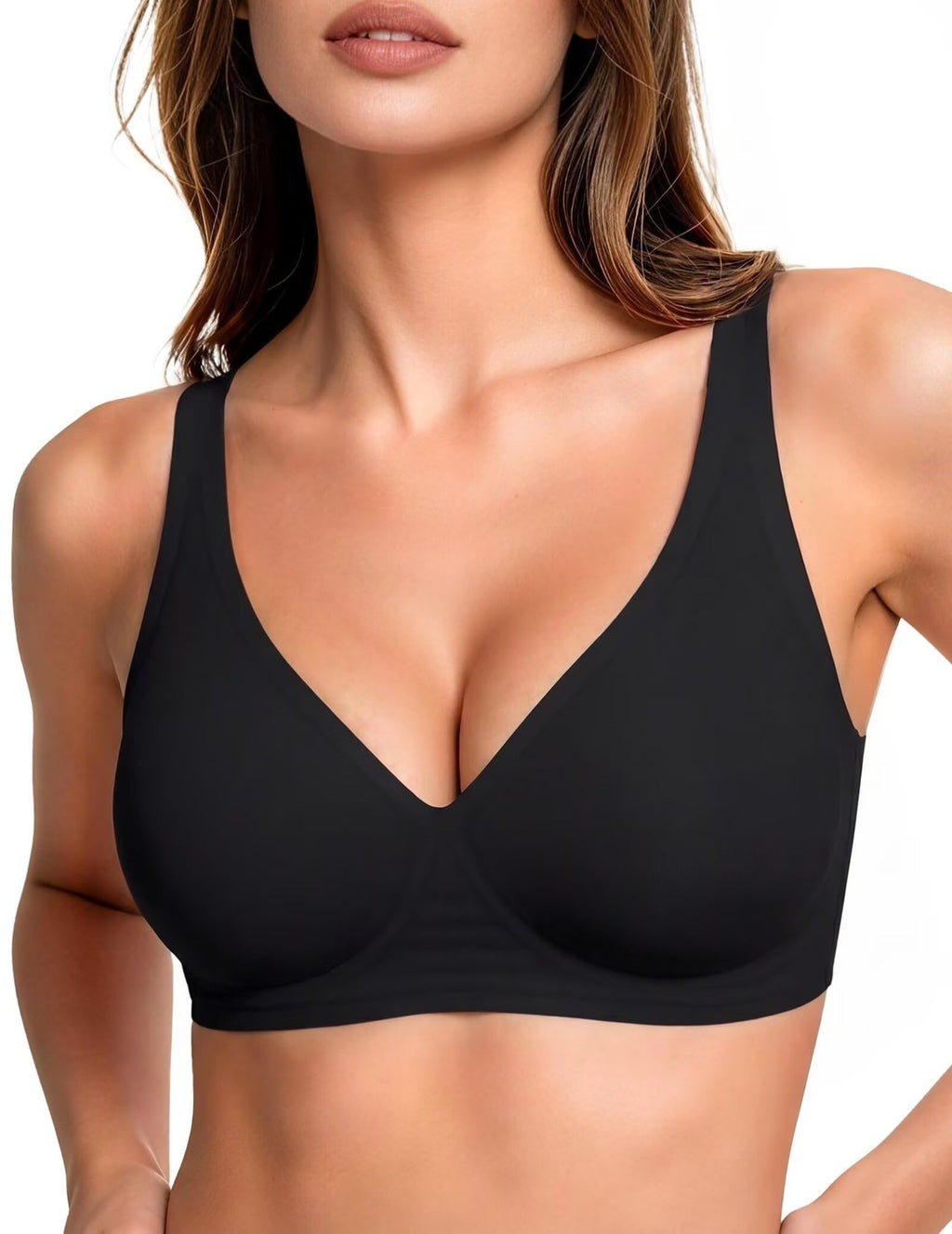 Vertvie Wireless Jelly Bras Push Up Plunge Seamless Supportive