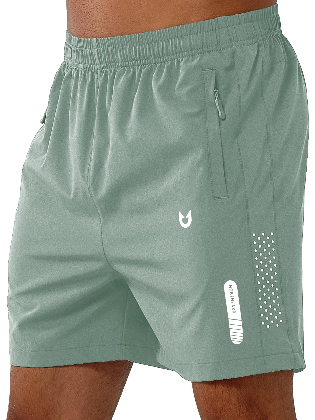 NORTHYARD Men's Athletic Running Shorts Gym Workout 7"/9"/5" Zipper Pockets