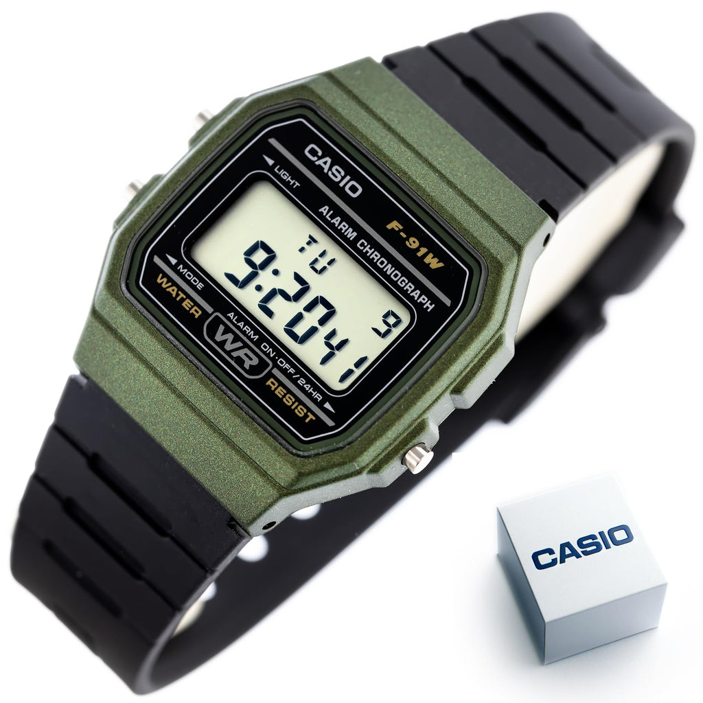 Casio F91W Series | Digital Watch | Water Resistant | LED Light | 1/100 SEC Stopwatch | Regular Time Keeping (HR, Min, SEC, PM, Date, Day) | Daily Alarm | Lightweight | 7 Year Battery