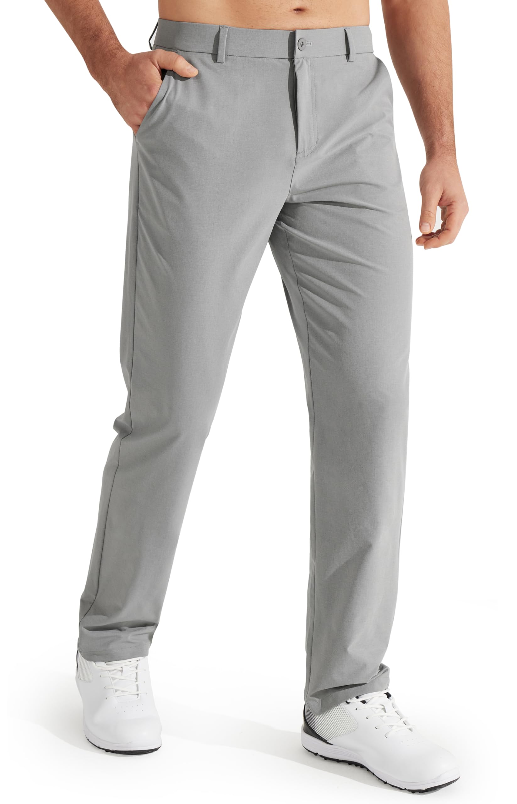 Libin Mens Golf Pants Stretch Work Dress Pants 30"/32"/34" Quick Dry Lightweight Casual Comfy Trousers with Pockets