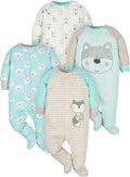 Gerber Baby Boys' 4 Pack Sleep 'N Play Footie
