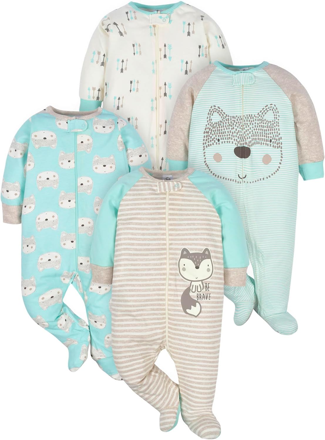 Gerber Baby Boys' 4 Pack Sleep 'N Play Footie
