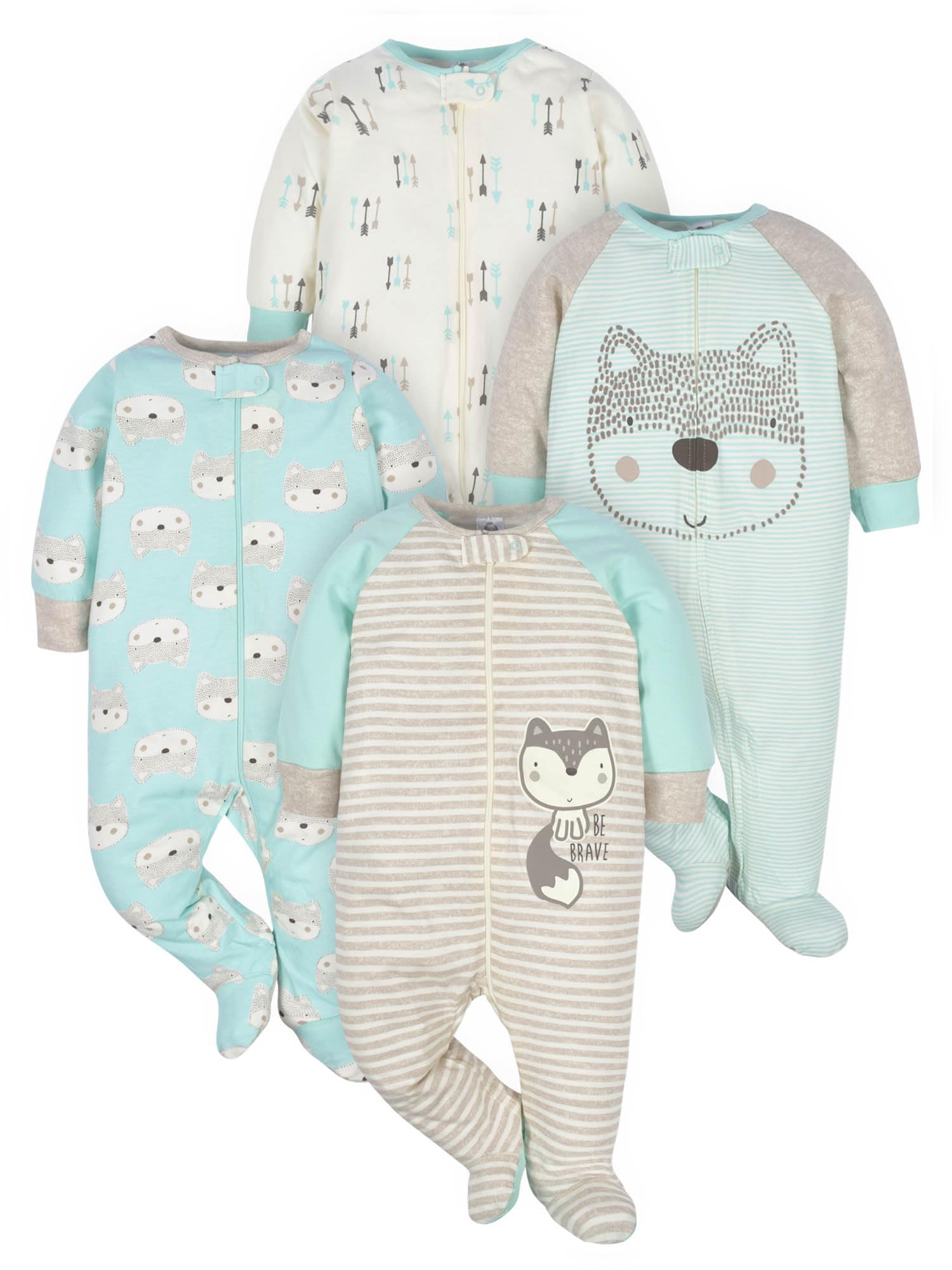 Gerber Baby Boys' 4 Pack Sleep 'N Play Footie
