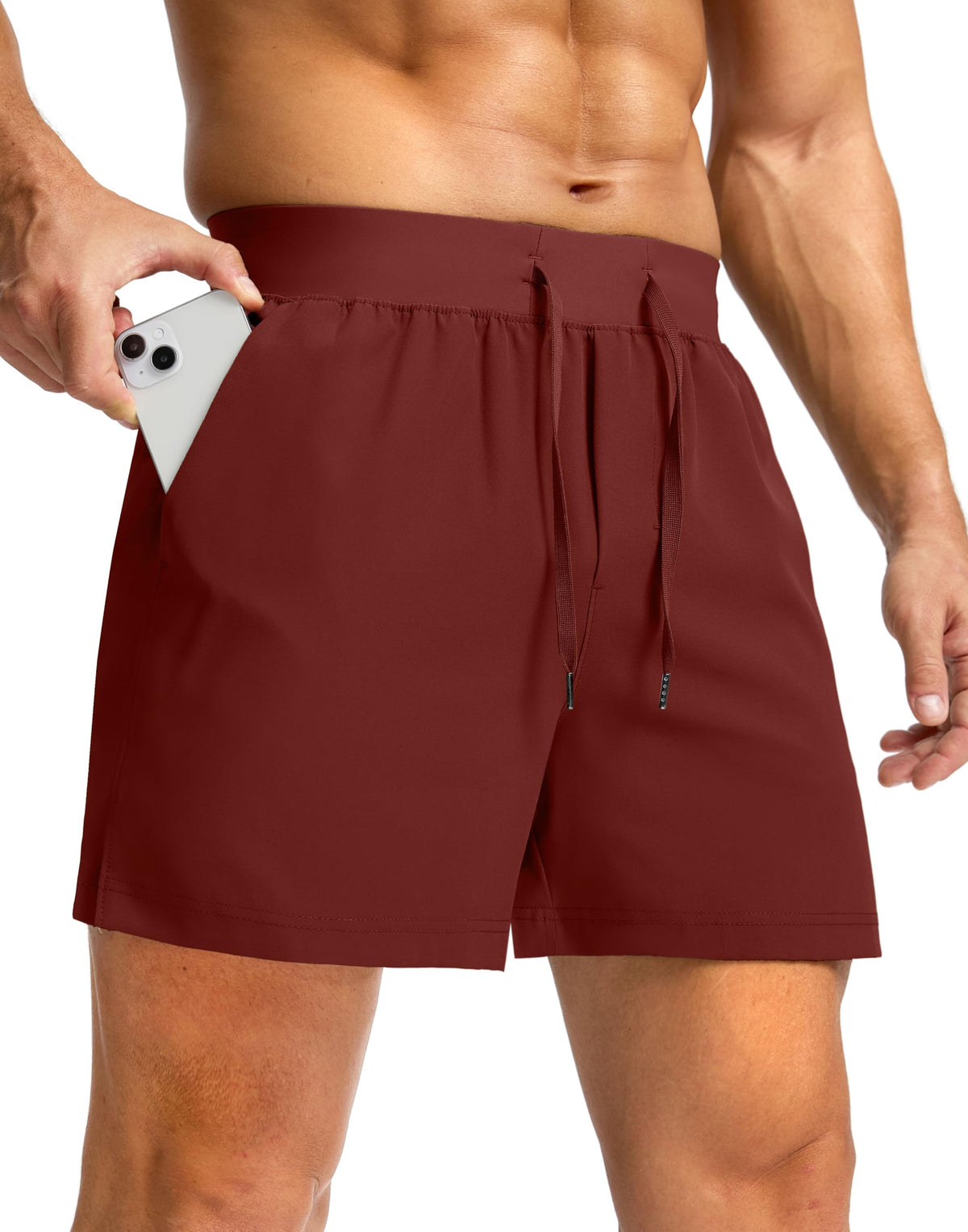 Soothfeel Men's Running Shorts with Zipper Pockets 9"/ 7"/ 5" Quick Dry Eight Basketball Gym Workout Athletic Shorts