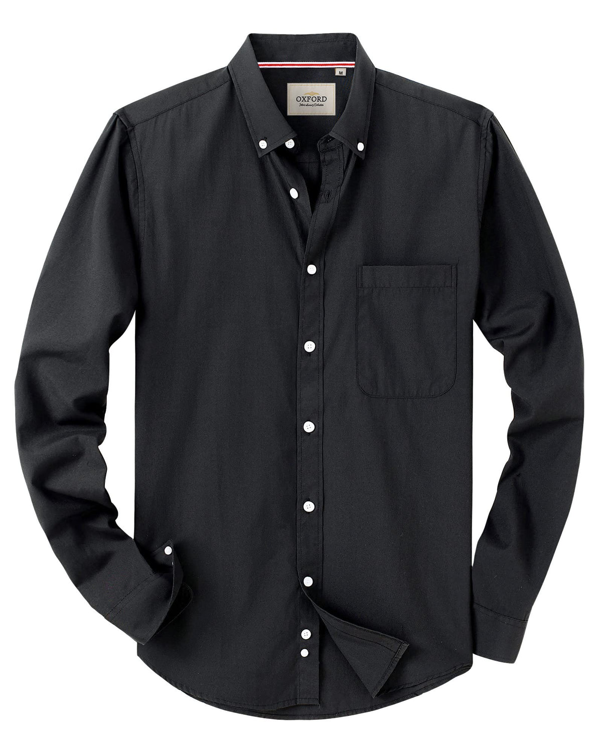 Alimens & Gentle Mens Solid Oxford Shirt Long Sleeve Dress Shirt Work Casual Button Down Shirts with Pocket