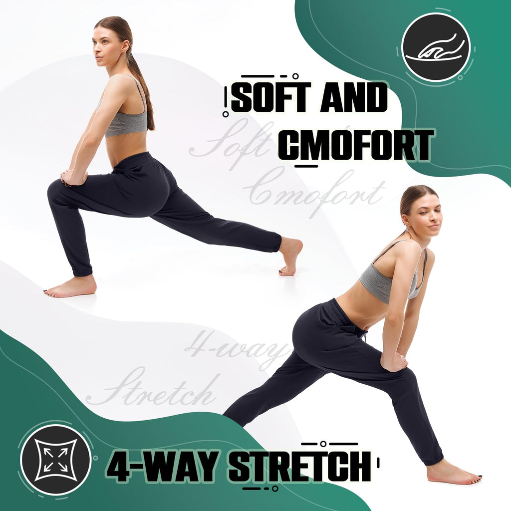 Walifrey Joggers with Pockets, Drawstring Sweatpants Women