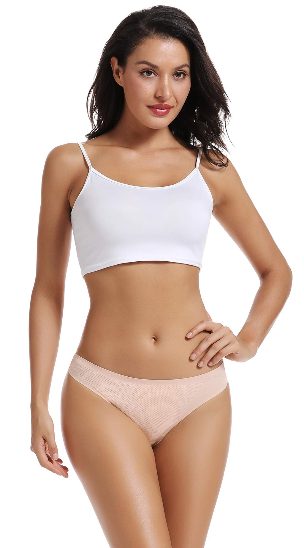 voenxe Seamless Women Underwear Thongs,No Show Ladies Workout Thong,5 Pack