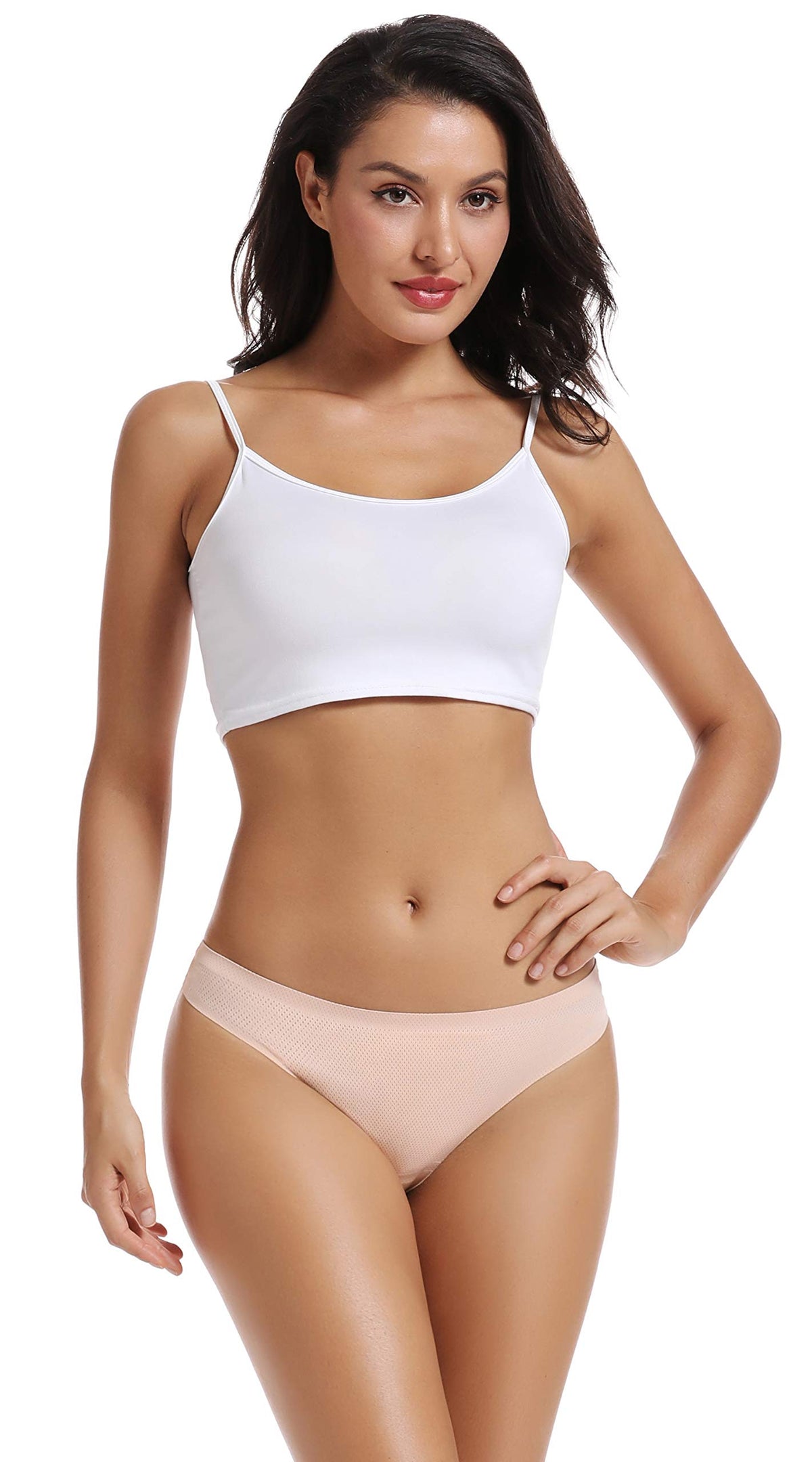 voenxe Seamless Women Underwear Thongs,No Show Ladies Workout Thong,5 Pack