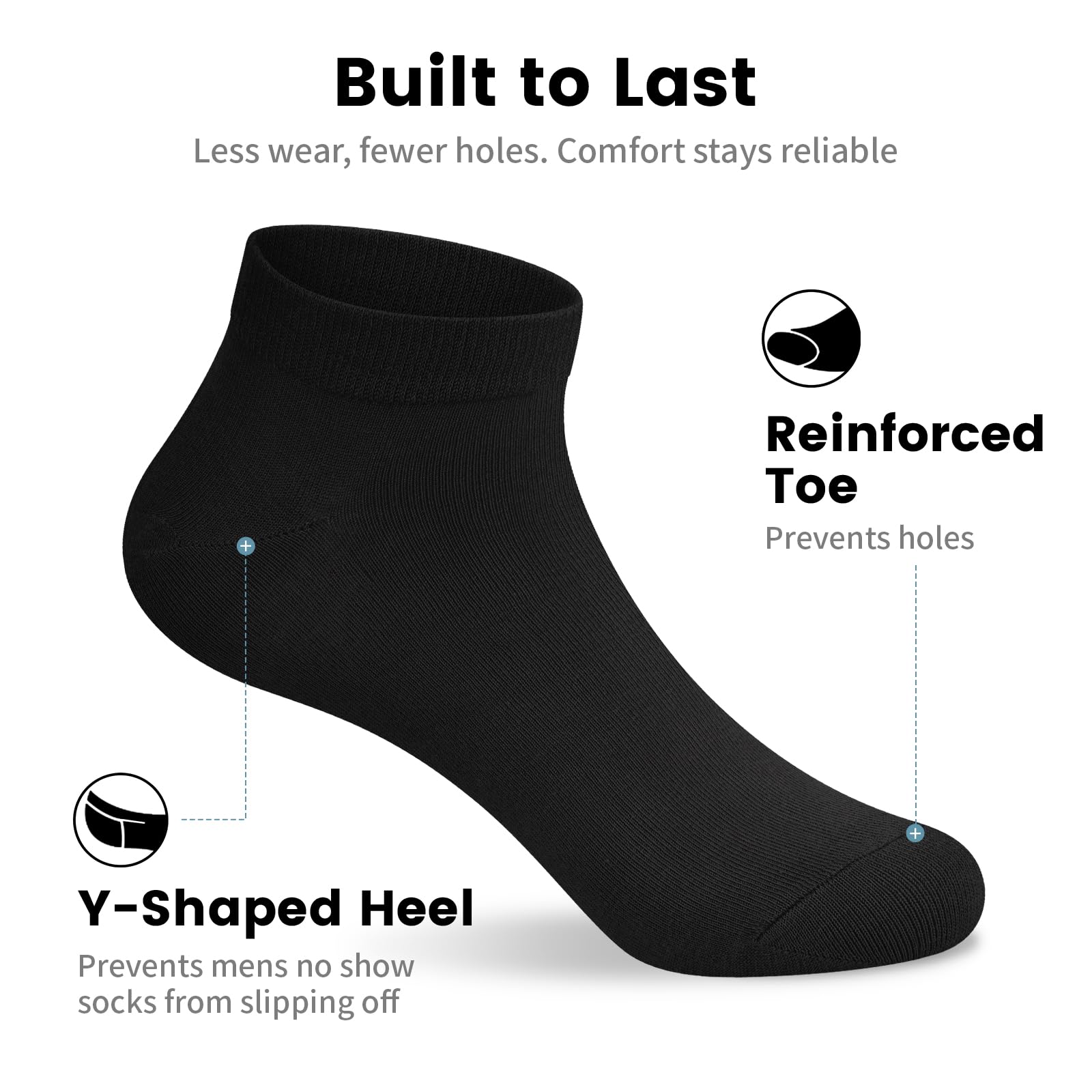 wernies No Show Socks Men, Low Cut Ankle Short Casual Non Slip Socks