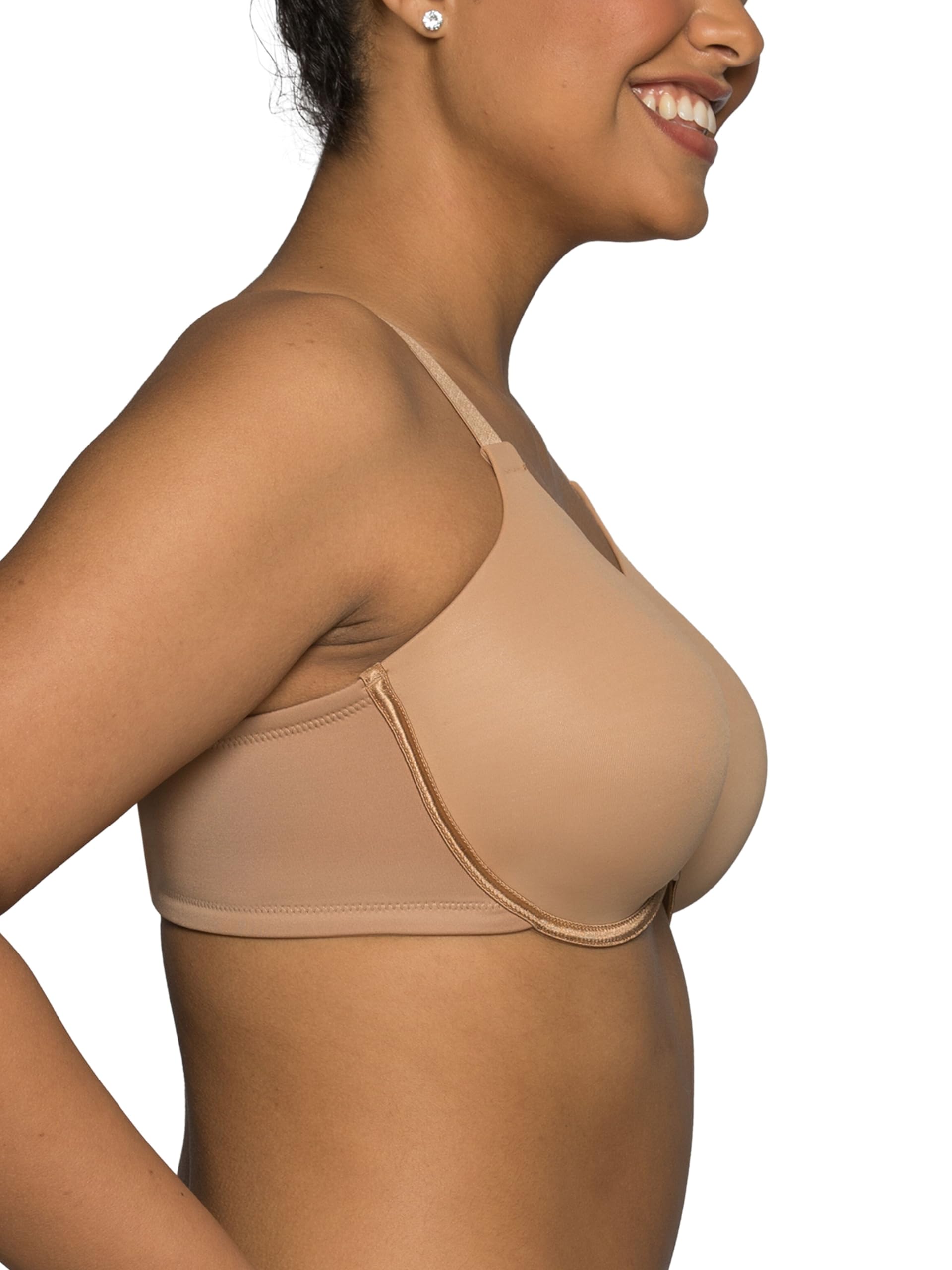 Vanity Fair Women's Full Figure Beauty Back Smoothing Bra, 4 Way Stretch Fabric, Lightly Lined Cups up to H