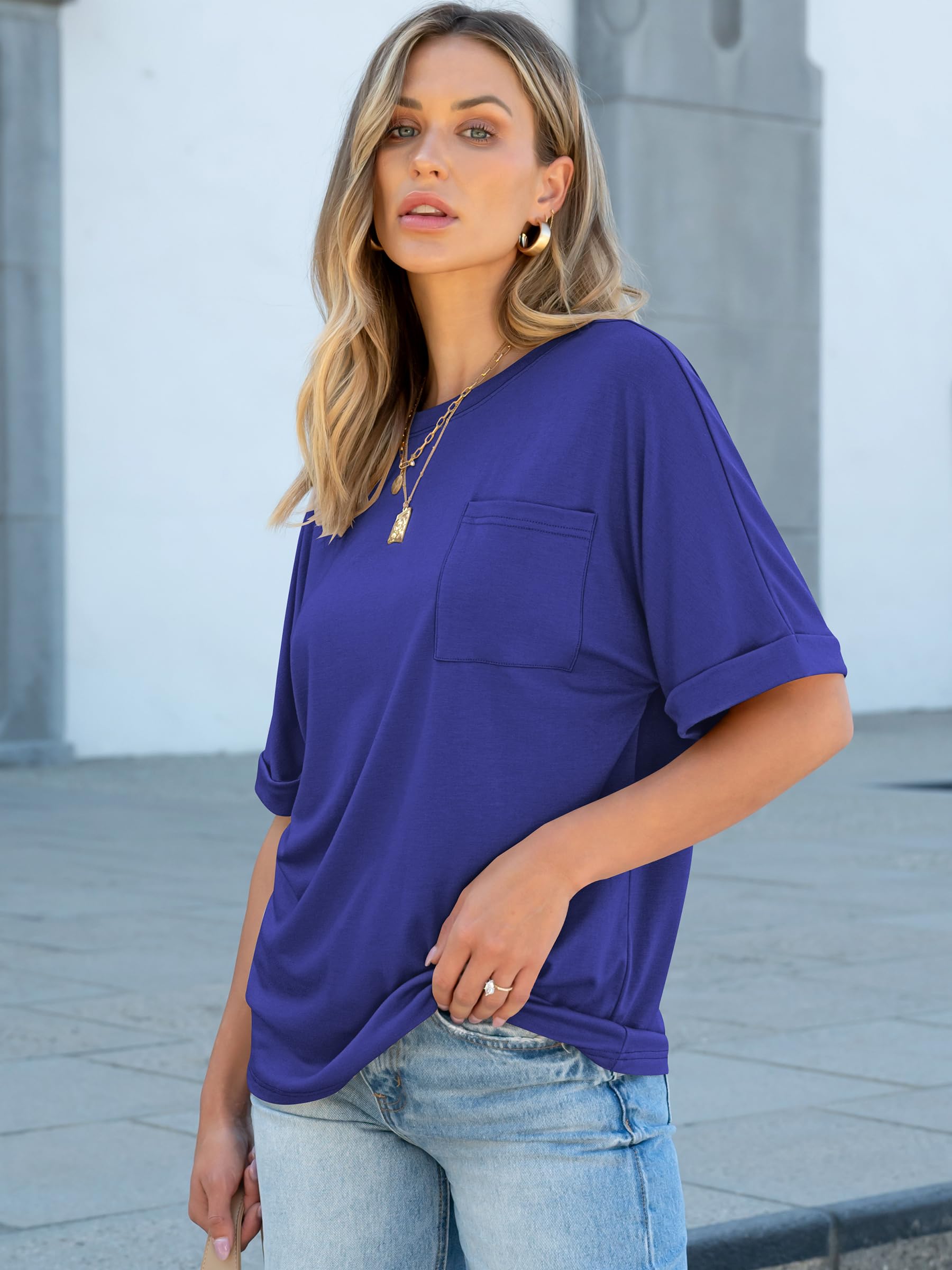 ANRABESS Womens Tops Short Sleeve Oversized T Shirts