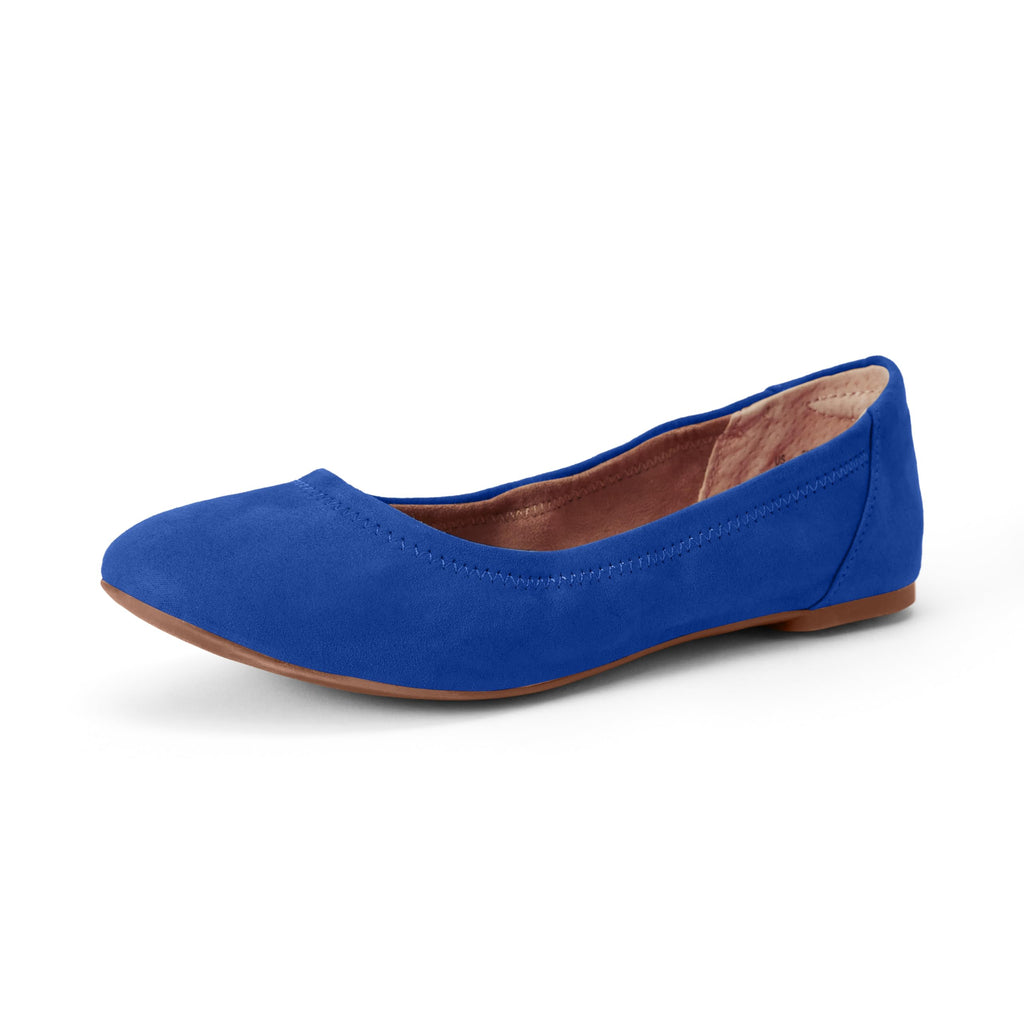 Amazon Essentials Women's Comfortable Round Toe Ballet Flats, Cushioned Memory Foam