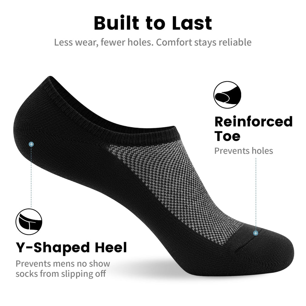wernies No Show Socks Men, Low Cut Ankle Short Casual Non Slip Socks