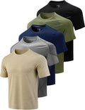 Liberty Imports 5 Pack Men's Active Quick Dry Crew Neck T Shirts