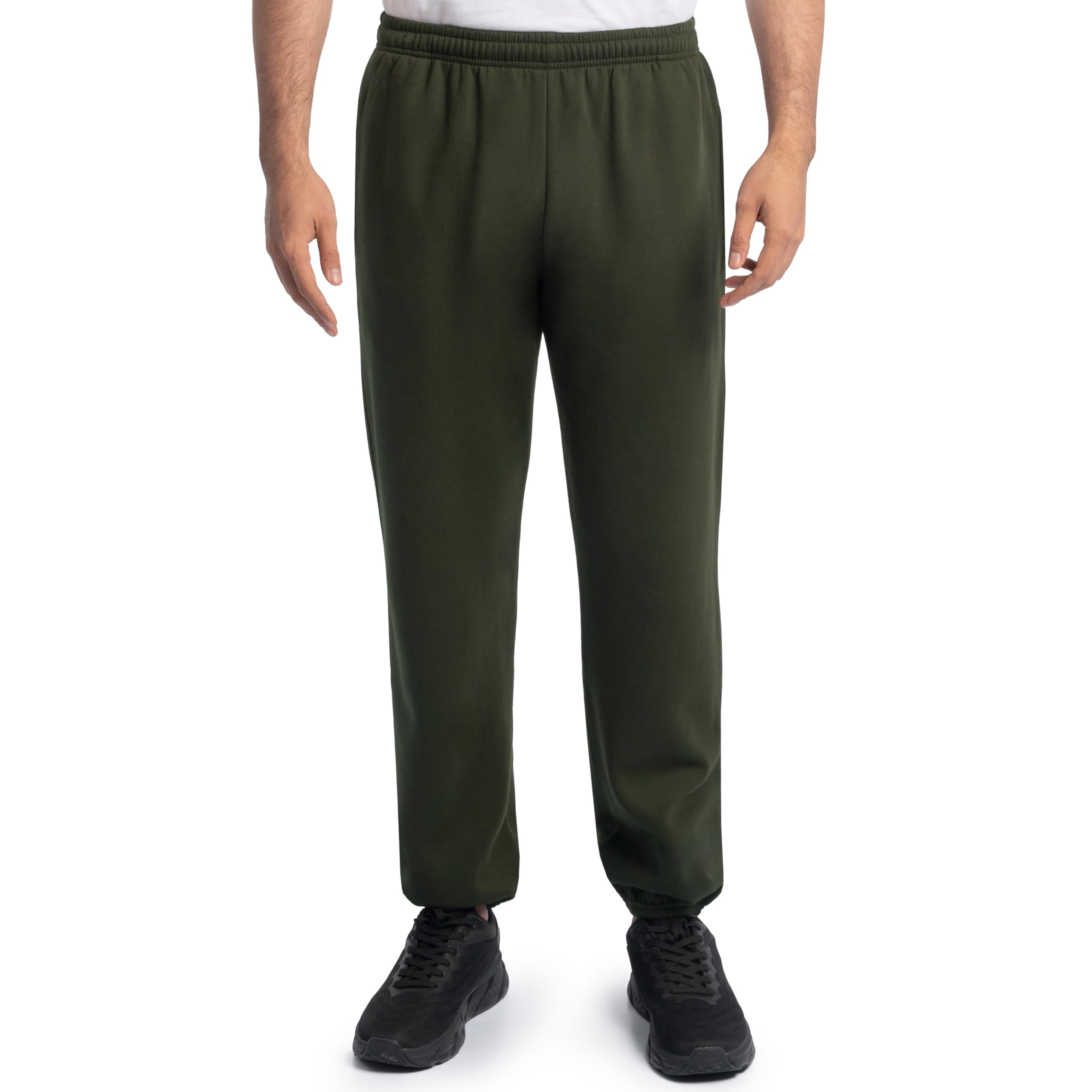 Fruit of the Loom Eversoft Fleece Elastic Bottom Sweatpants with Pockets, Relaxed Fit, Moisture Wicking, Breathable