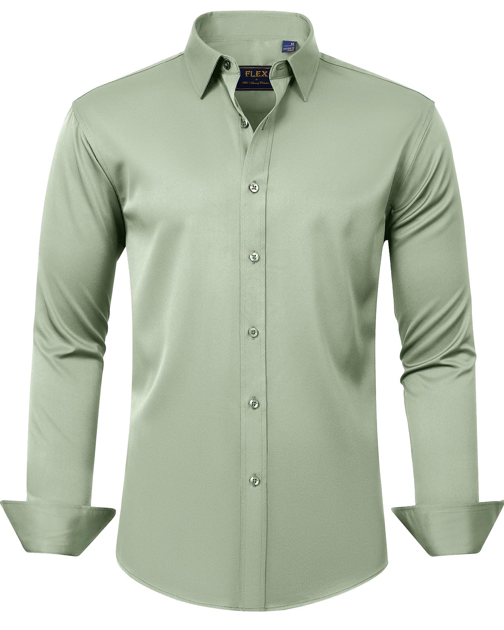 J.VER Men's Dress Shirts Solid Long Sleeve Stretch Wrinkle-Free Formal Shirt Business Casual Button Down Shirts