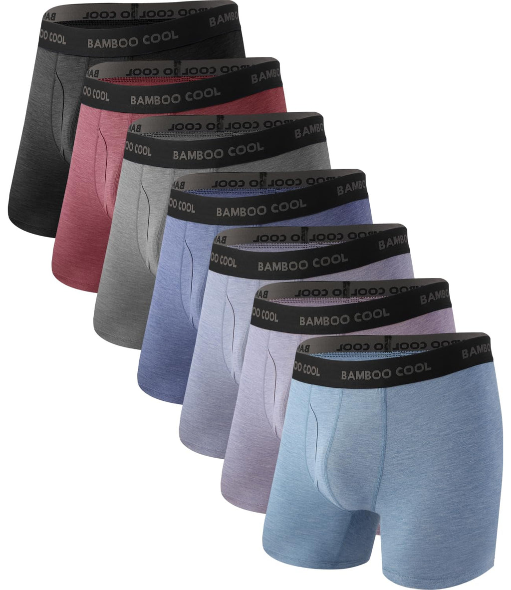 BAMBOO COOL Men's Boxer Briefs Ultra Breathable Underwear Multipack