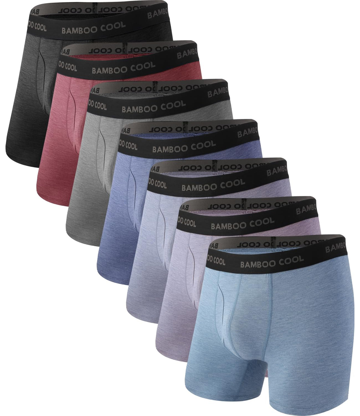 BAMBOO COOL Men's Boxer Briefs Ultra Breathable Underwear Multipack