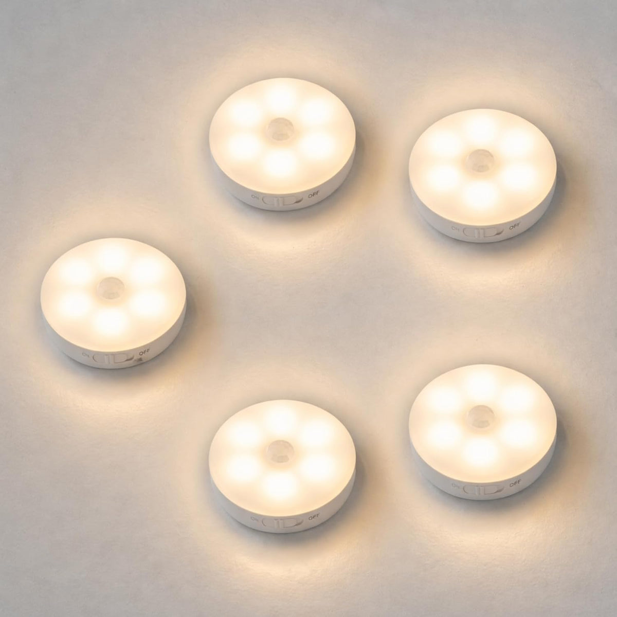 Amber LED Hareket Sensörlü Ledli Gece Lambası Şarj Edilebilir, Taşınabilir 4000k Günışığı (2 Adet)