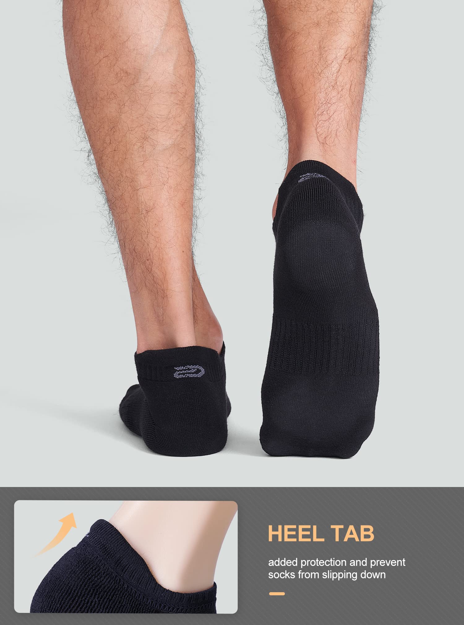 CS CELERSPORT 6 Pairs Ankle Athletic Running Socks Low Cut Sports Tab Socks for Men and Women
