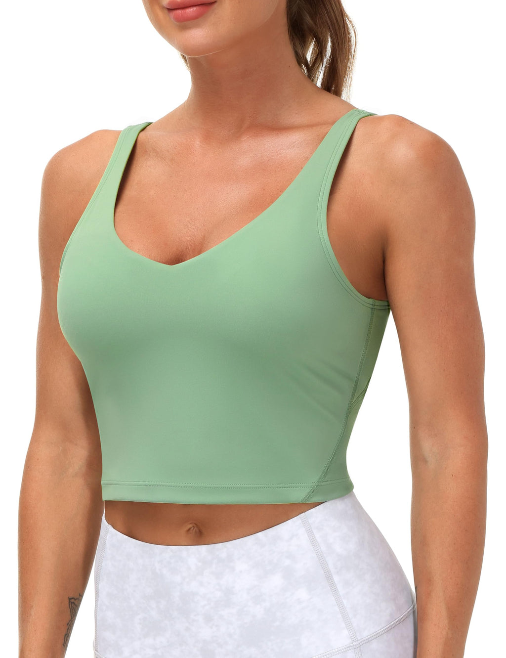 THE GYM PEOPLE Women’s Longline Sports Bra Wirefree Padded Medium Support Yoga Bras Gym Running Workout Tank Tops