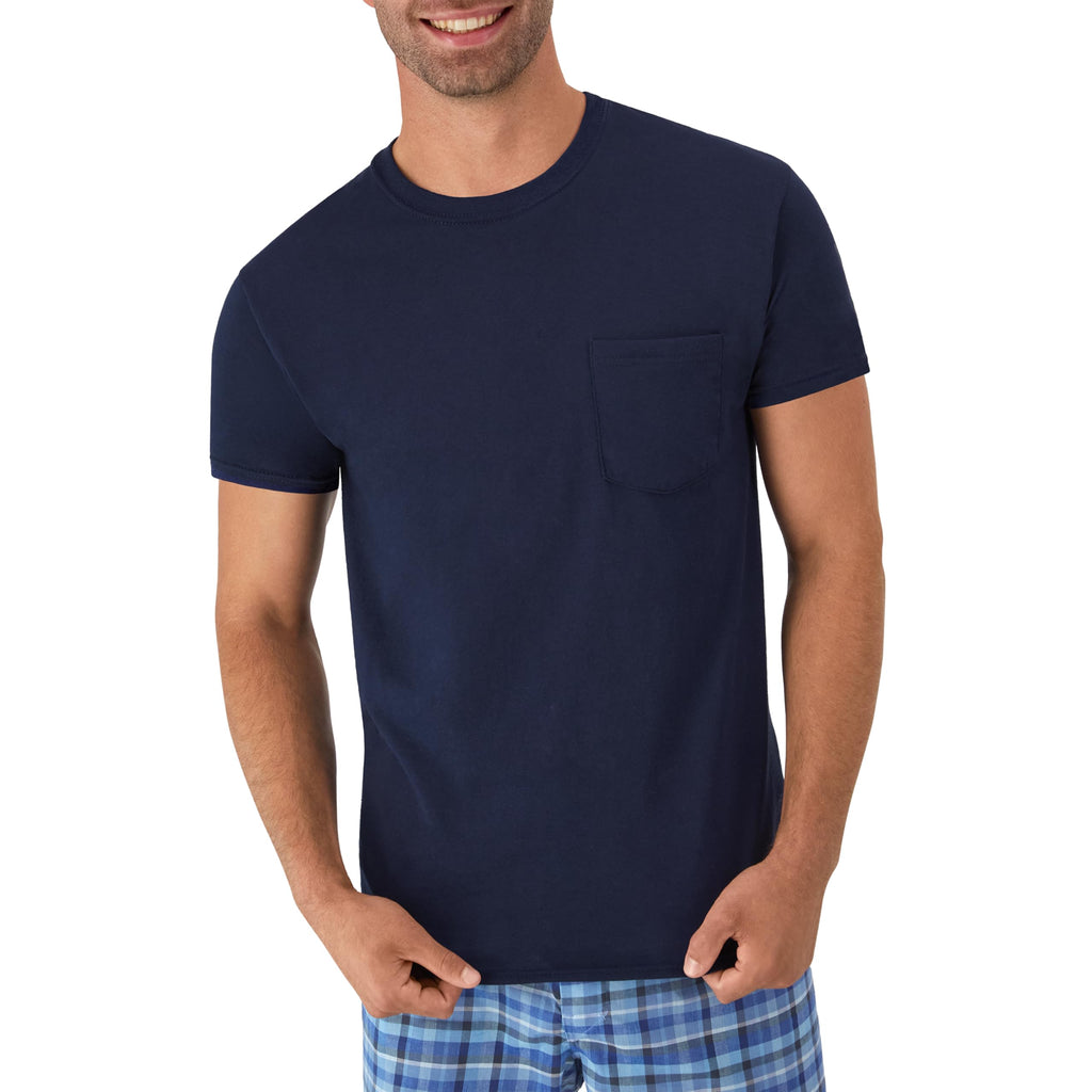 Hanes Men's Pocket T-Shirts - 6-Pack - Cotton Crewneck Tees