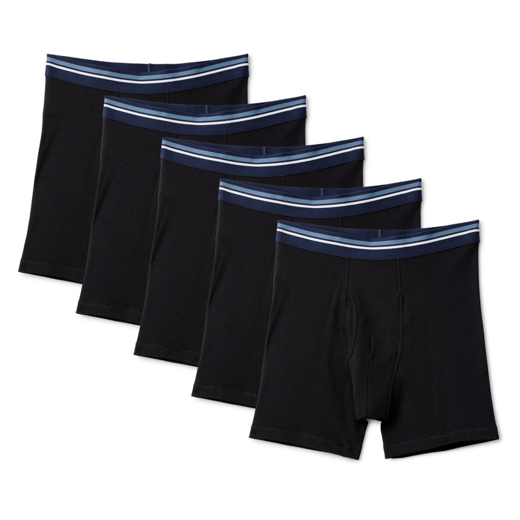 Amazon Essentials Men's Breathable Cotton Boxer Briefs, Tag-Free, Pack of 5