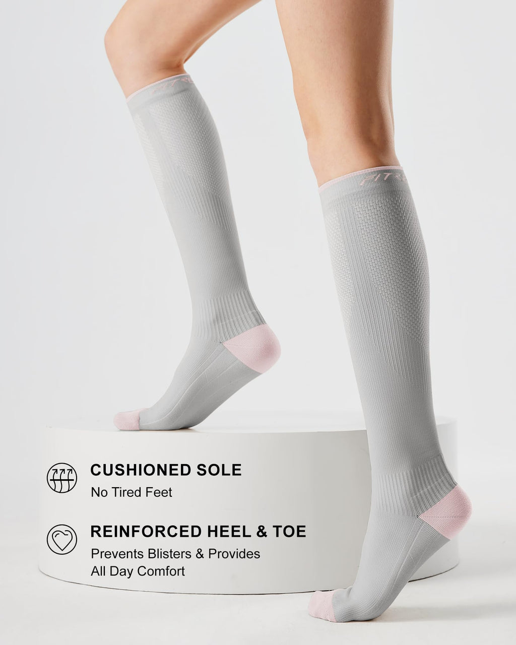FITRELL 3 Pairs Compression Socks for Women and Men 20-30mmHg-Circulation Support Socks