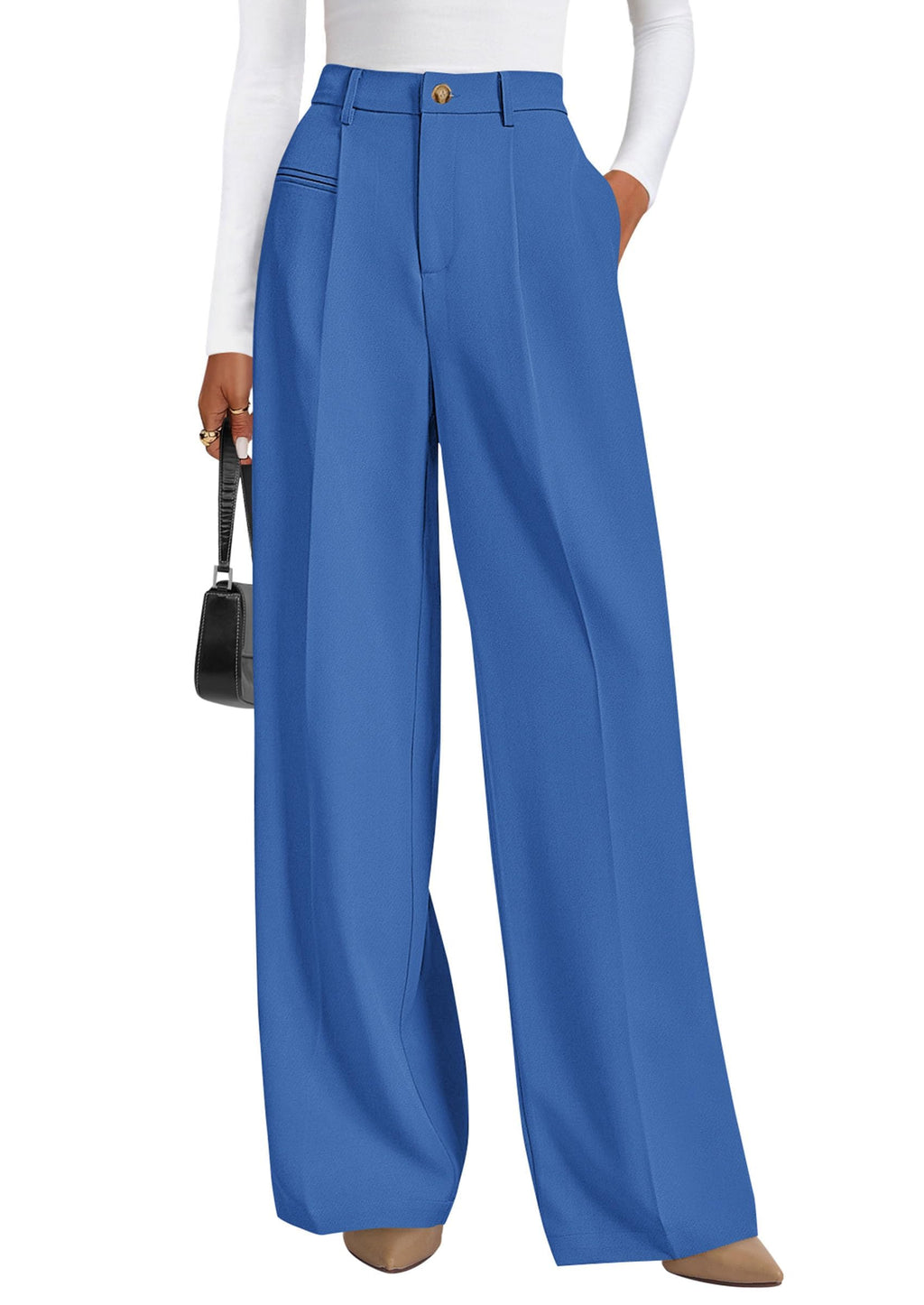 PRETTYGARDEN Women's Tailored Wide Leg Work Dress Pants