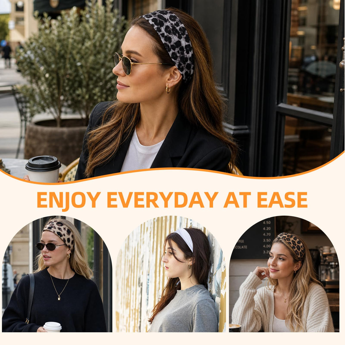 Headbands for Women 8PCS, Summer-Exclusive Elastic Non Slip Hair Head Bands