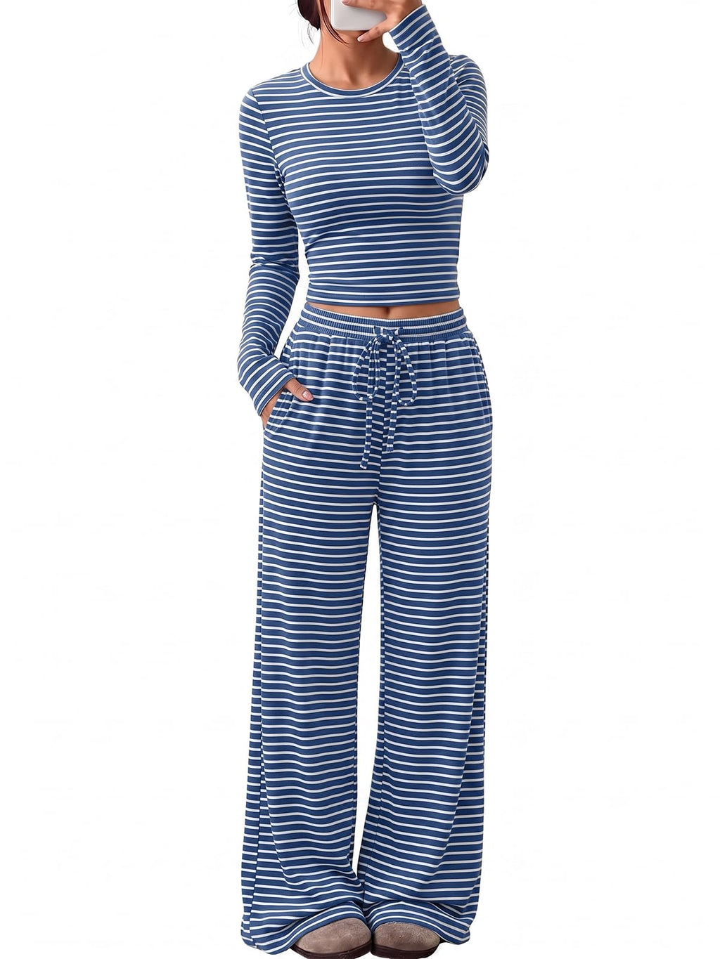 Trendy Queen Women's 2 Piece 2026 Fall Fashion Lounge Set with Pockets