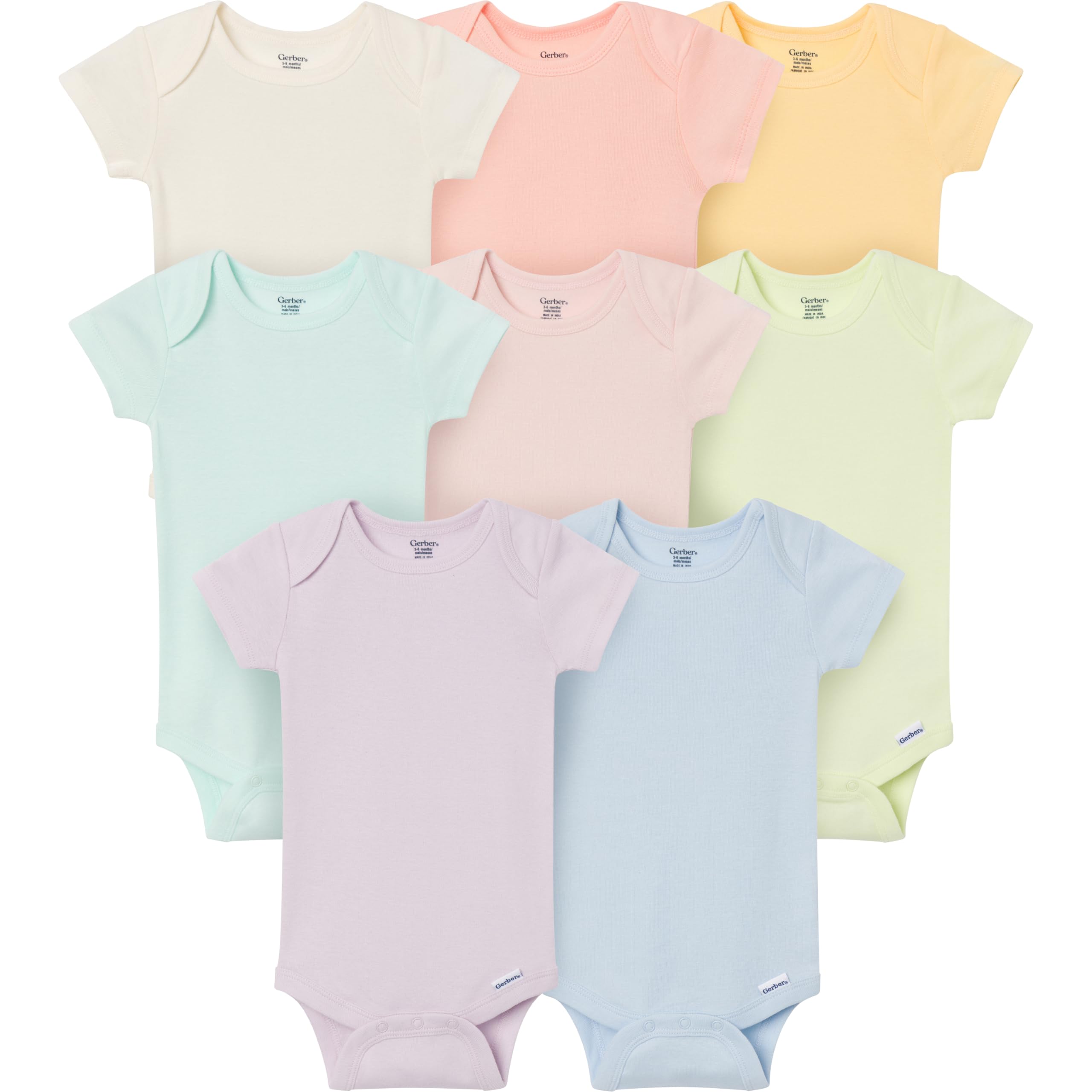 Gerber Baby Girls' 8-pack Short Sleeve Onesies Bodysuits
