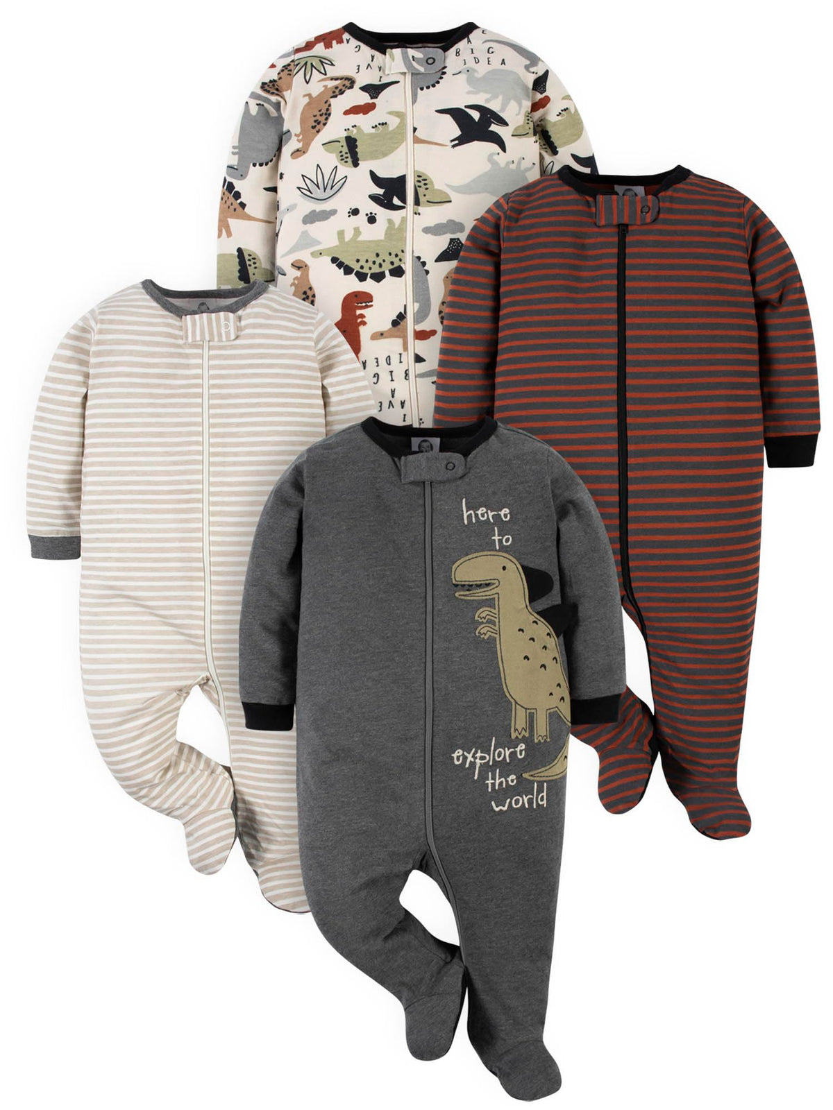 Gerber Baby Boys' 4 Pack Sleep 'N Play Footie
