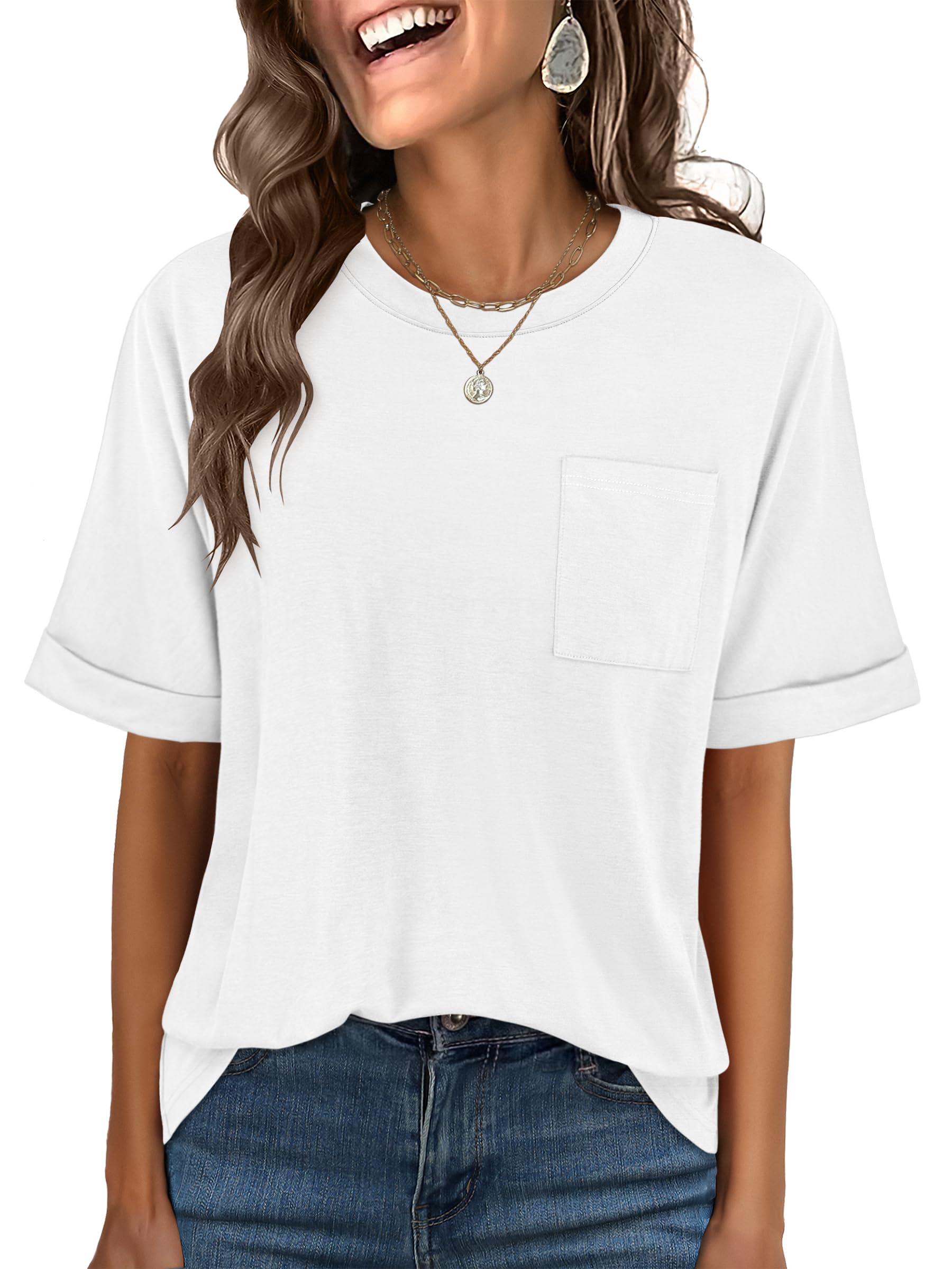 ANRABESS Womens Tops Short Sleeve Oversized T Shirts