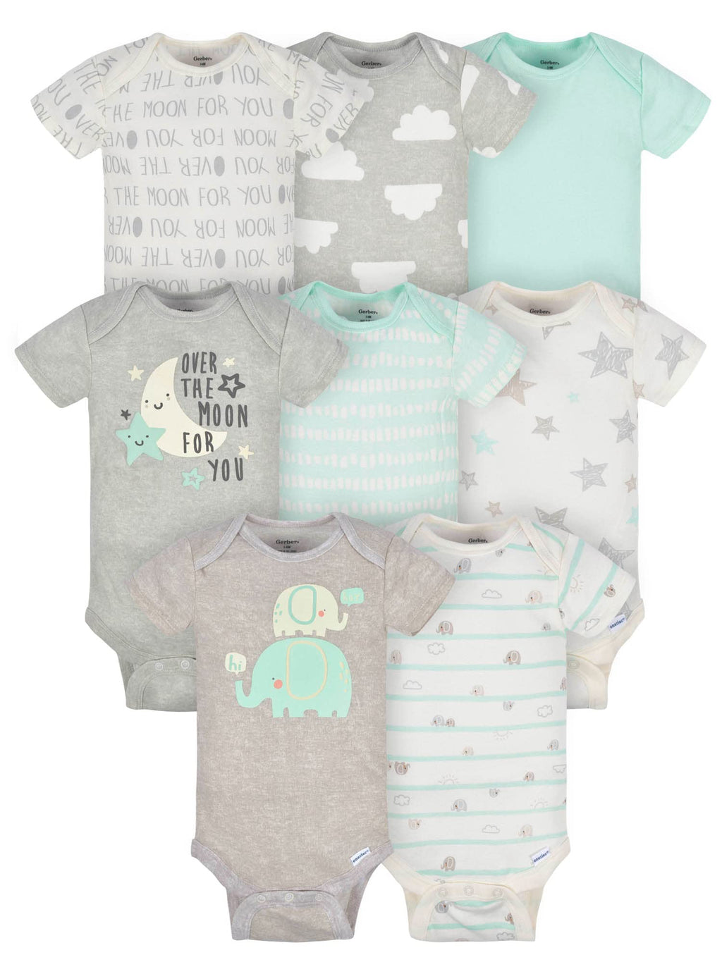 Gerber Baby Girls' 8-pack Short Sleeve Onesies Bodysuits