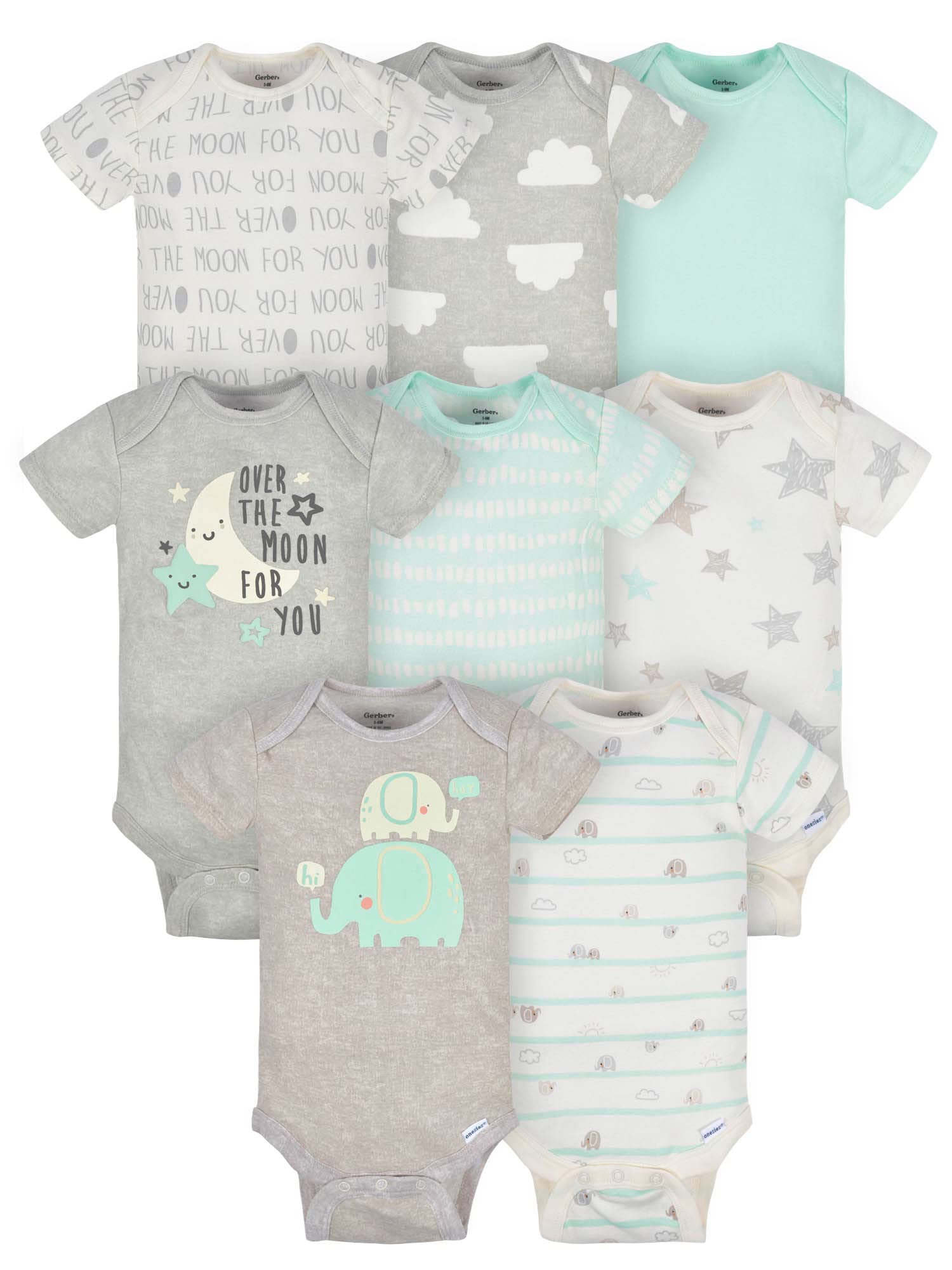 Gerber Baby Girls' 8-pack Short Sleeve Onesies Bodysuits