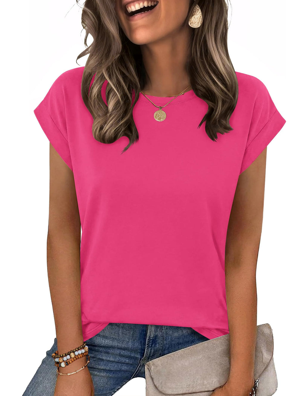 Zeagoo Womens Tops Summer Casual Cap Sleeve Tshirts Shirts Business Blouses